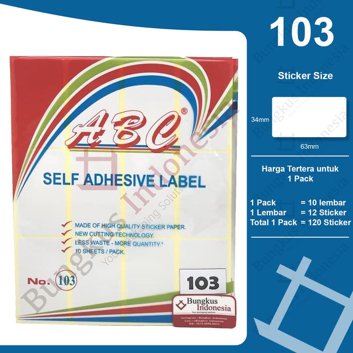Jual Sticker Label ABC adhesive Lengkap - 124 - 103 - Jakarta Barat ...