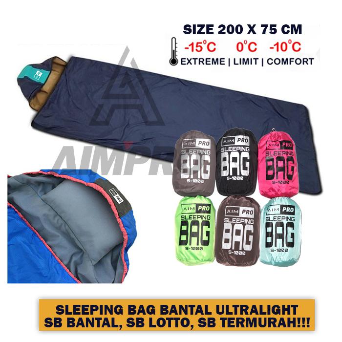 Gambar Sleeping Bag Camping Ultralight Kantong Tidur Ada Bantal Ringkas - RANDOM dari AIMPRO INDONESIA undefined Tokopedia