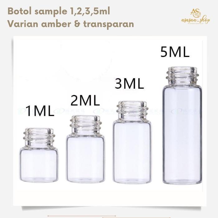 Gambar botol sample amber / GLASS BOTTLE sample essential oil aromaterapi - Botol bening, 3ml dari Asasaa_Shop undefined Tokopedia