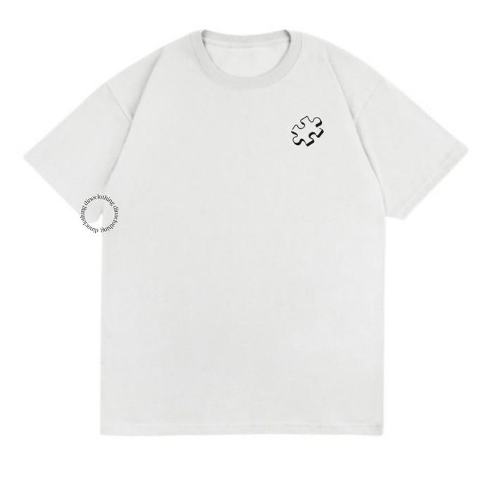 Gambar DINO CLOTHING - KAOS PUZZLE KATUN COMBED PREMIUM UNISEX WANITA PRIA - Putih, S dari This is Dino undefined Tokopedia