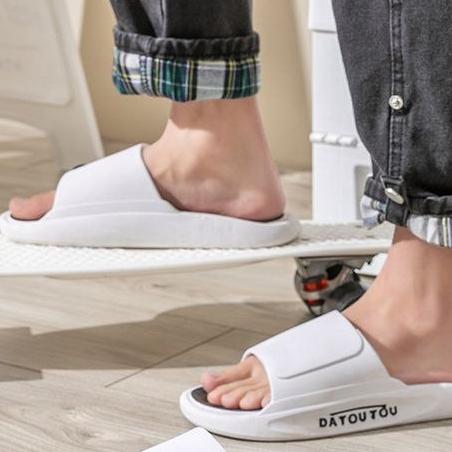 Gambar Sandal selop karet pria model Trance sandal slide sandal slip on - Putih, 40/41 dari sendalimpor undefined Tokopedia