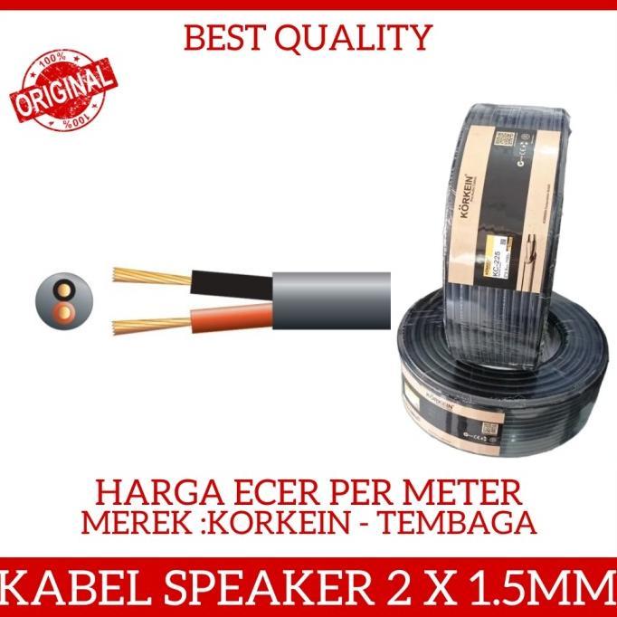 Gambar KORKEIN Kabel Speaker 2 x 1.5mm Pro Audio Cable Speker Spiker Per Mtr dari gofengstore undefined Tokopedia