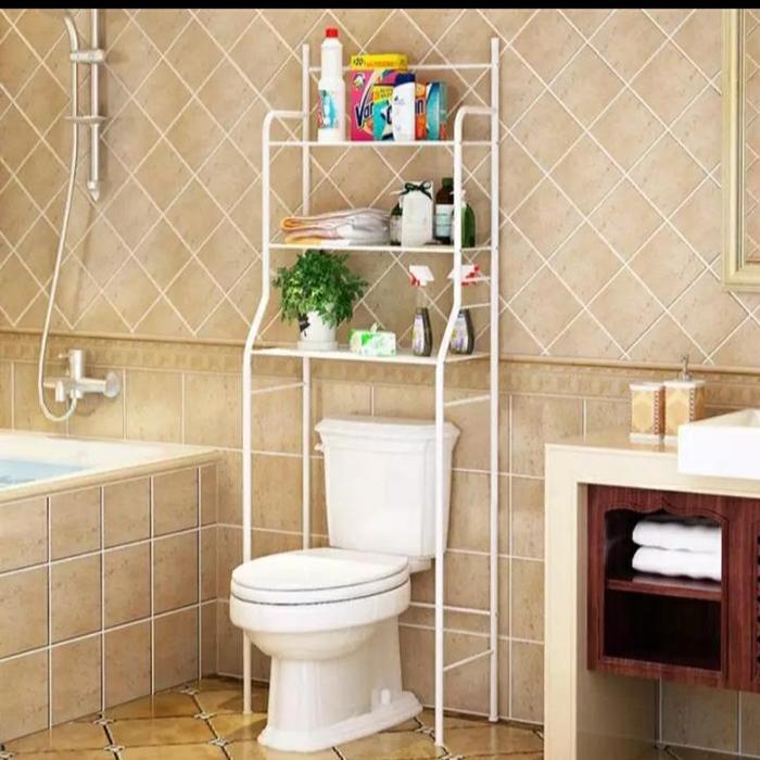 Gambar rak toilet full besi - Putih dari lintang jaya toko undefined Tokopedia