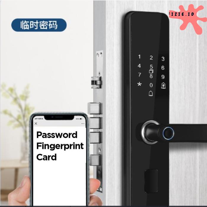 Gambar smart home fingerprint smart door lock handle kunci pintu digital - NO APLIKASI dari fizie.id undefined Tokopedia