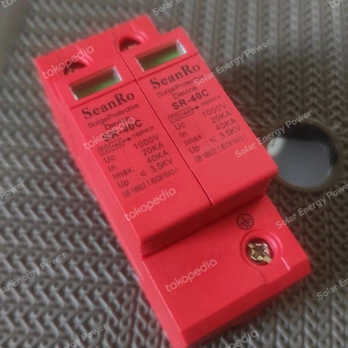 DC Arester SPD 1000V 40kA SUP2-PV SR-40C untuk Sistem Panel Surya PV & Wind Turbine dengan EN 50539 TUV Certified
