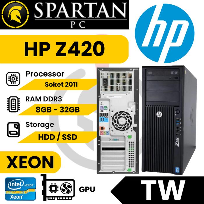 Gambar HP Z420 XEON QUAD CORE 16GB RAM DDR3 SERVER WORKSTATION XEON - 8GB, HDD 500GB dari SpartanPC undefined Tokopedia