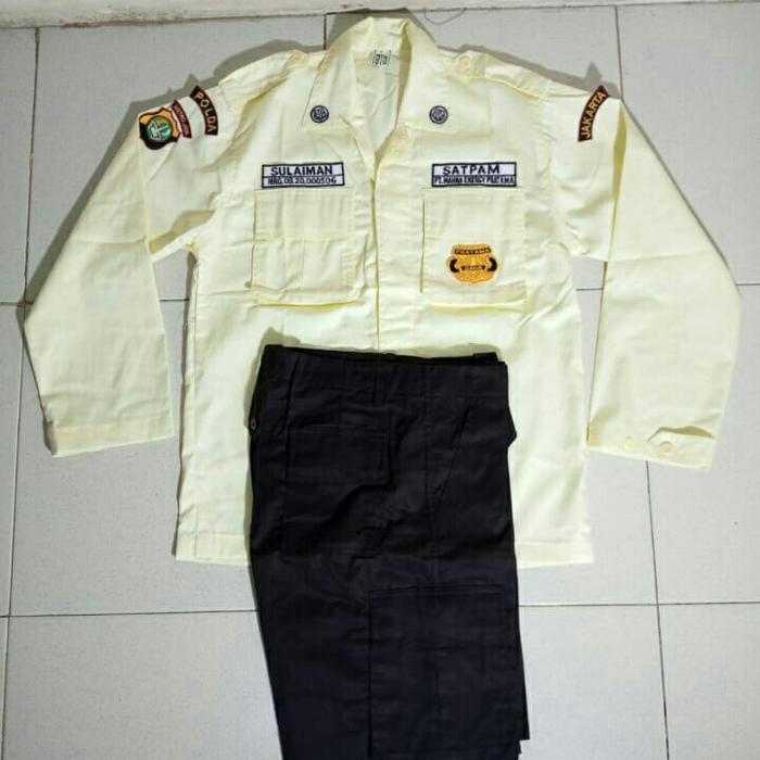 Gambar SERAGAM PDL PDH SECURITY KREM SERAGAM SATPAM SETELAN ++ - PDL KREM, S dari NAQI ATRIBUT II undefined Tokopedia