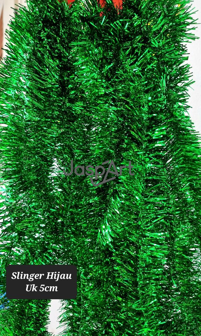 Gambar SLINGER BULAN BINTANG SLINGER KETUPAT SLINGER TINSEL IDUL FITRI - Hijau5cm dari Jaspart undefined Tokopedia