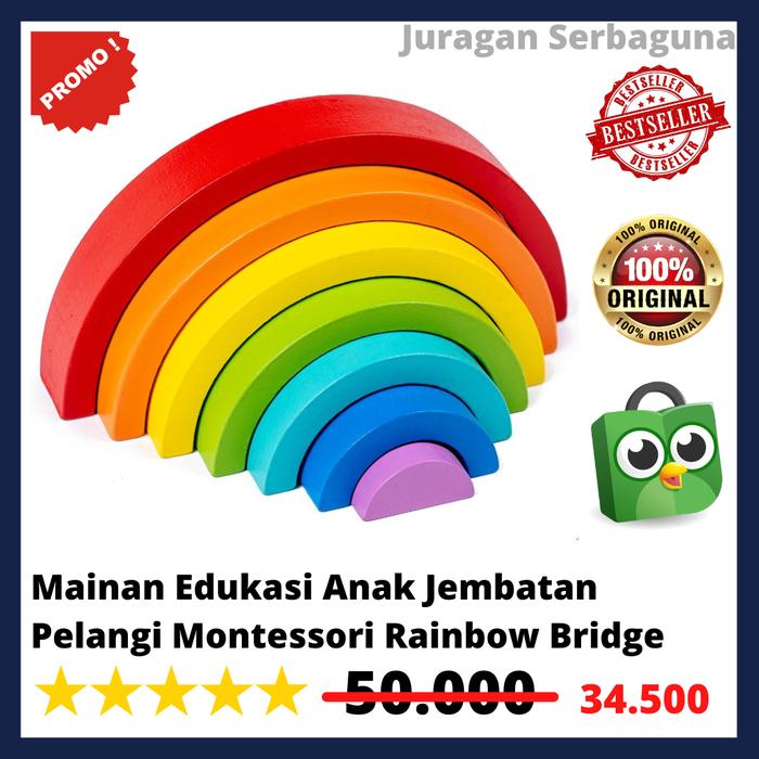 Gambar Mainan Edukasi Anak Jembatan Pelangi Montessori Rainbow Bridge dari Juragan Serbaguna undefined Tokopedia