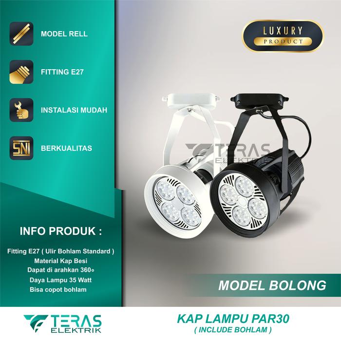 Gambar Lampu track light par 30 35w lampu track light satuan 35 watt - Putih Bolong, PutihWhite dari TERAS ELEKTRIK undefined Tokopedia