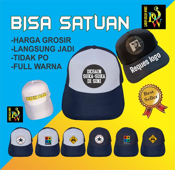 Gambar TOPI TRUCKER SABLON / TOPI TRUCKER SATUAN / TOPI JARING CUSTOM SATUAN - topi satuan, LOGO dari SDW Sablon undefined Tokopedia