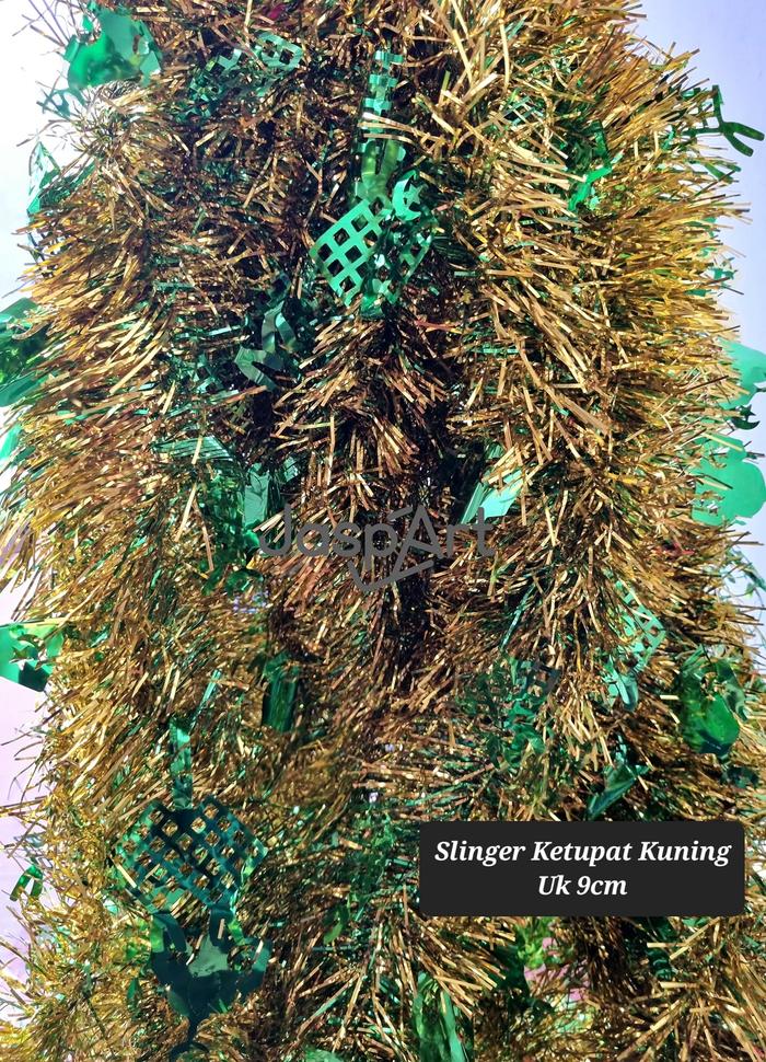 Gambar SLINGER BULAN BINTANG SLINGER KETUPAT SLINGER TINSEL IDUL FITRI - ketupat kuning dari Jaspart undefined Tokopedia