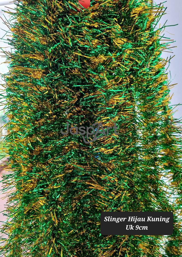 Gambar SLINGER BULAN BINTANG SLINGER KETUPAT SLINGER TINSEL IDUL FITRI - HijauKuning dari Jaspart undefined Tokopedia