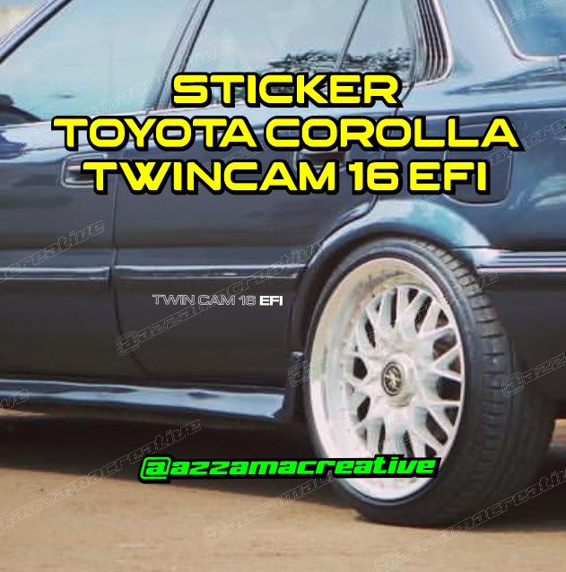 Gambar Stiker Toyota Corolla Twincam 16 EFI Stickers - Putih dari Azzama Creative undefined Tokopedia