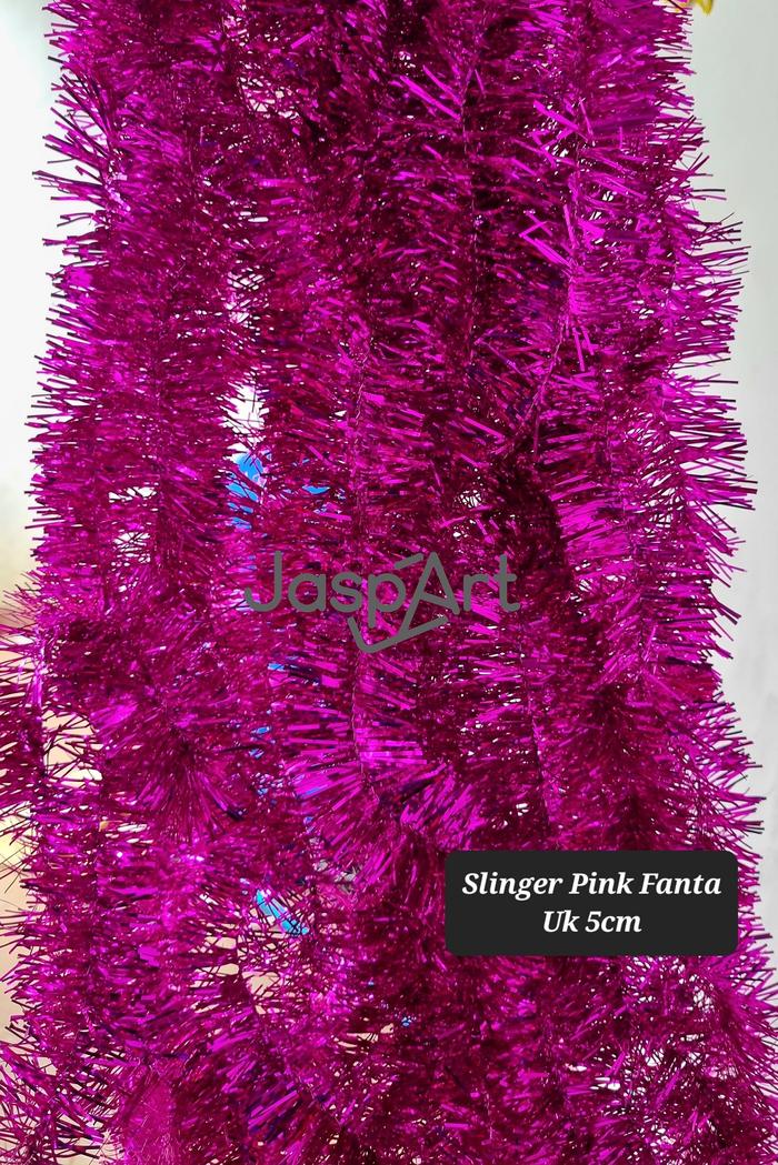 Gambar SLINGER BULAN BINTANG SLINGER KETUPAT SLINGER TINSEL IDUL FITRI - Pink 5cm dari Jaspart undefined Tokopedia