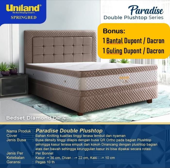 Jual Spring Bed Set Uniland New Paradise Series Double Plush Top
