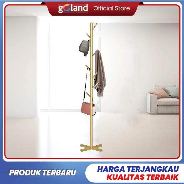 Gambar Goland Gantungan Baju Berdiri Besi Clothes Stand hanger Kamar Tidur Multifungsi Model Modern Anti Karat Tahan Air - Gold dari Goland Indonesia undefined Tokopedia