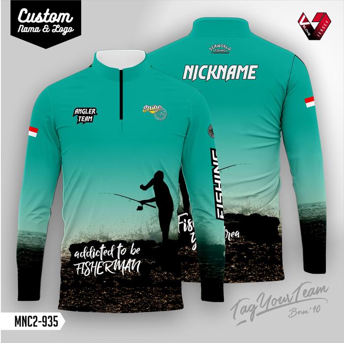 Gambar BAJU MANCING JERSEY FISHING SUBLIM DIGITAL PRINTING MNC-935 - tosca, S dari Velove Jersey undefined Tokopedia