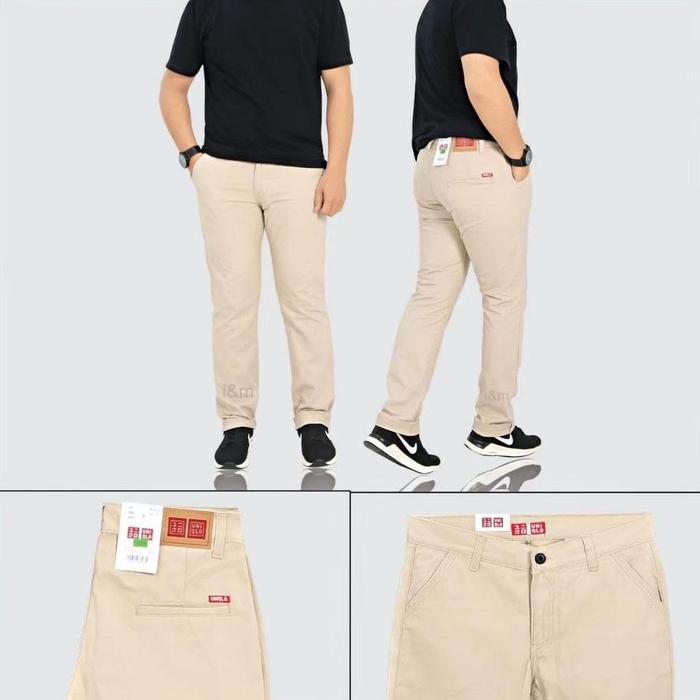 Gambar Celana Chino Pria Slim Fit Uniqlo Premium I'M Rules - Cream, 28 dari Febshop27 undefined Tokopedia
