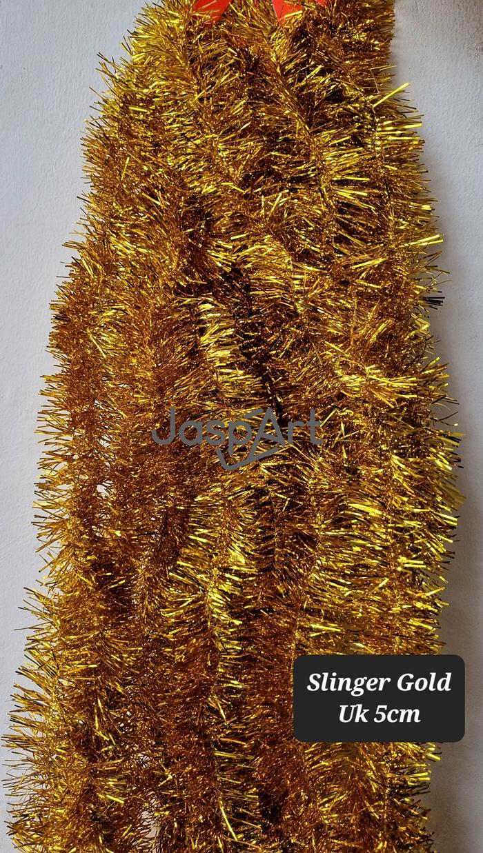 Gambar SLINGER BULAN BINTANG SLINGER KETUPAT SLINGER TINSEL IDUL FITRI - Gold5cm dari Jaspart undefined Tokopedia
