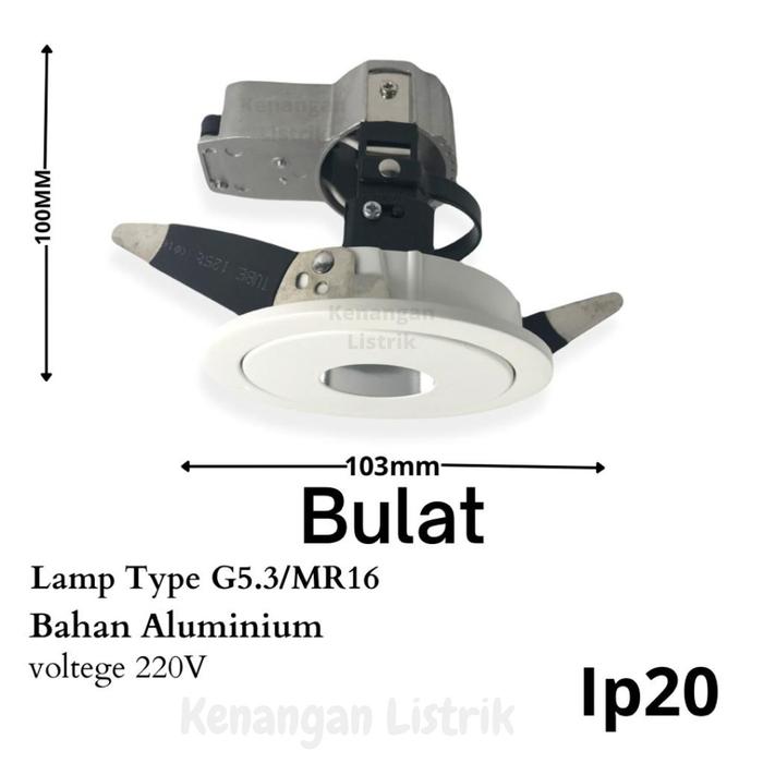Gambar downlight pinhole jenis rise mr16 kap spotlight inbow plafon mr16 - BULAT dari Kenangan Listrik undefined Tokopedia