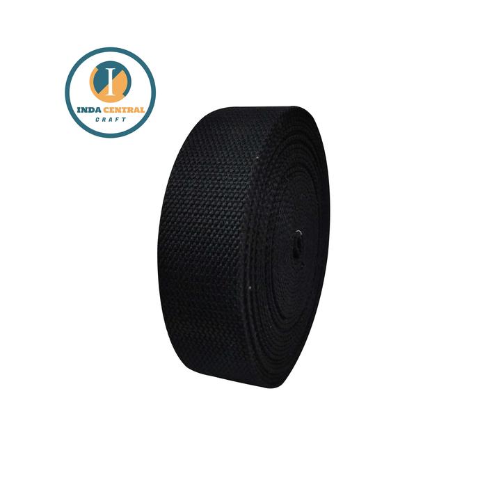 Gambar TALI WEBBING BISBAN TAS BAHAN KATUN 3.8 CM METERAN - HITAM dari Inda Aksesoris Garmen undefined Tokopedia