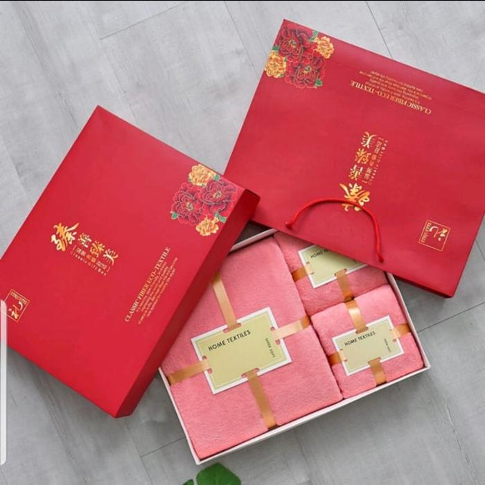 Gambar Bath Towel Set /Handuk Mandi Premium Kado Hadiah Souvenir Hampers 3Pcs - PINK dari Pn Z Corner undefined Tokopedia