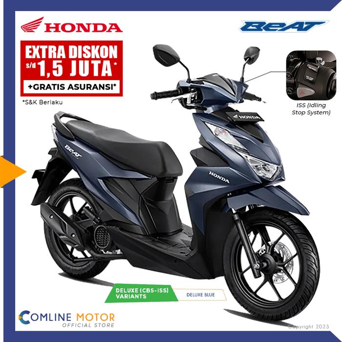 Gambar COMLINE-Sepeda Motor Honda BEAT CBS ISS Deluxe 2023 - Deluxe BLUE, KTP=JKT/TGR dari ComLine Motor undefined Tokopedia