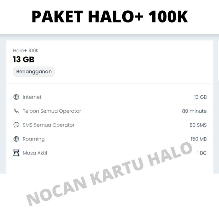 Gambar kartu halo 10 digit deposit kick 60 - HALO+ 100K dari Nomor Cantik kartu HALO undefined Tokopedia