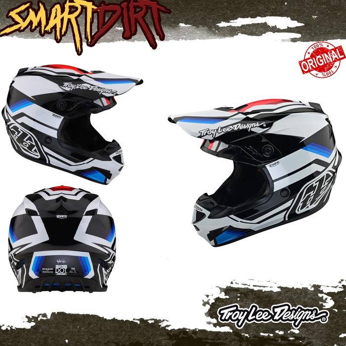 Gambar HELM FULL FACE TLD GP APEX HELM TLD APEX GP ORIGINAL - White Blue dari SMARTDIRT undefined Tokopedia