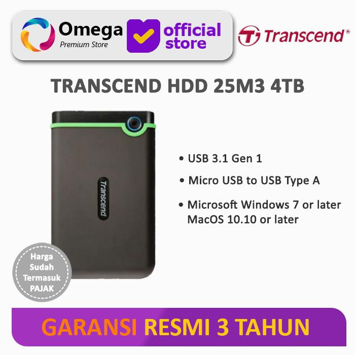 Gambar Harddisk External Transcend StoreJet 25M3 4TB - Hitam dari Omega Premium Store undefined Tokopedia