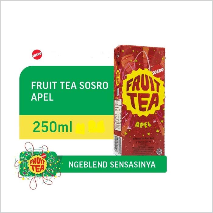 Gambar SOSRO FRUIT TEA APEL KOTAK 250ML TEH RASA BUAH APPLE - APEL dari LATTEBLESS undefined Tokopedia
