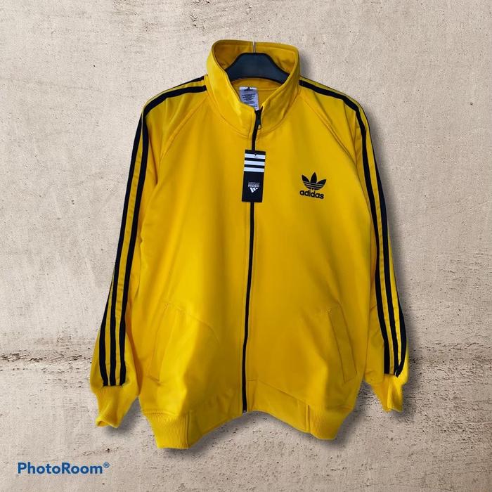 JAKET OLAH RAGA PRIA JAKET ADIDAS FIREBIRD KUNING TRAINING TRACK  KUNINGLISTHITAM, M