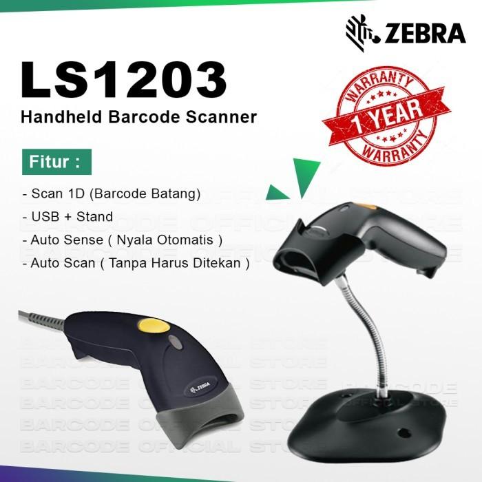 Gambar Scanner Barcode Symbol Zebra LS1203 1D / Motorola LS-1203 / 1 Dimensi - LS1203 dari Barcode Store Solutions undefined Tokopedia