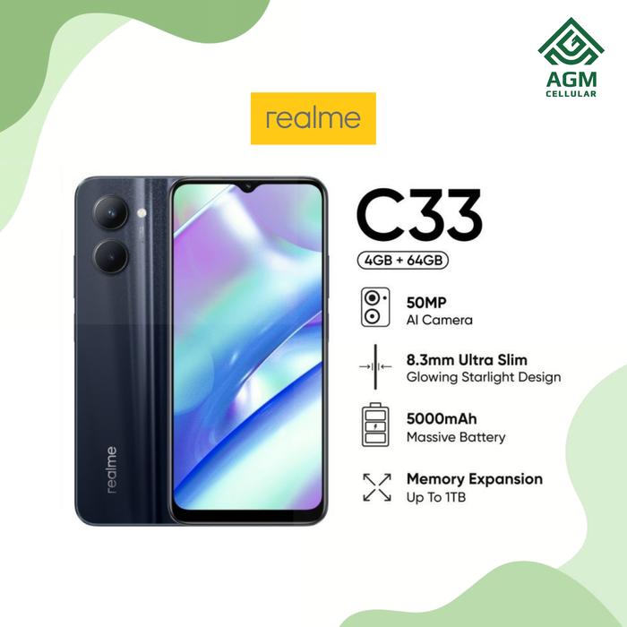 Gambar REALME C33 RAM 4GB/64GB (Night Sea, Aqua Blue, Sandy Gold) - Night Sea, 4GB/64GB dari AGM Cellular undefined Tokopedia