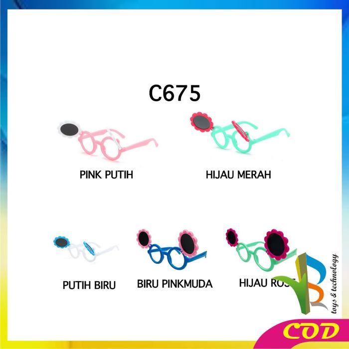 Gambar [COD] RB C675 Kacamata Anak Motif Bunga Buka Tutup Korean Style - C675, PINK PUTIH dari RB TOYS AND TECHNOLOGY undefined Tokopedia