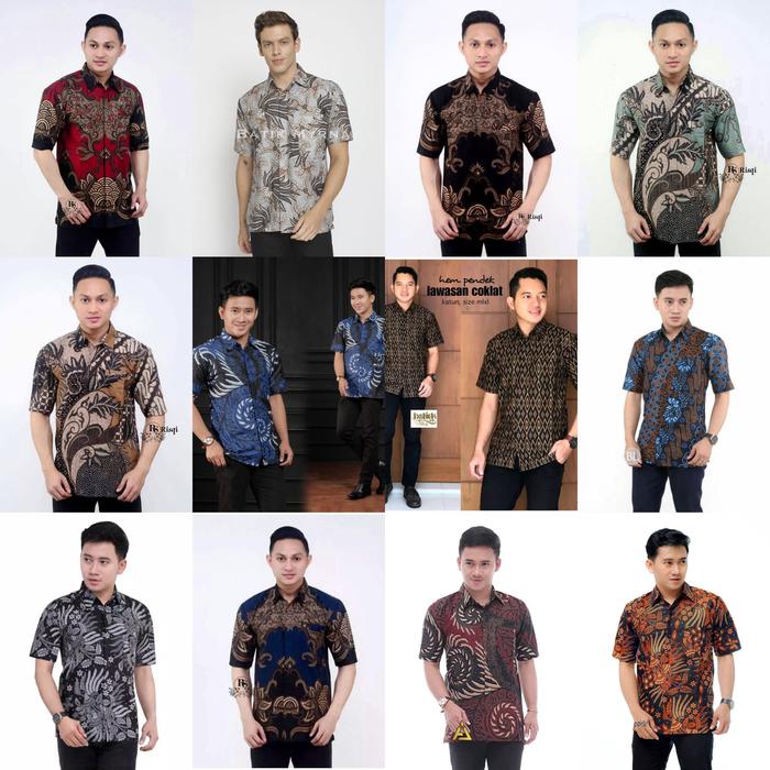 Gambar baju batik pria lengan pendek/baju batik murah/hem batik/seragam batik - random, M dari Akhbar Batik undefined Tokopedia