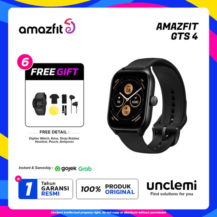 Gambar Amazfit GTS 4 Smartwatch 1.75’’ AMOLED Dual-Band GPS 150+ Sports Modes - Infinite Black, Dengan Bonus dari Unclemi undefined Tokopedia