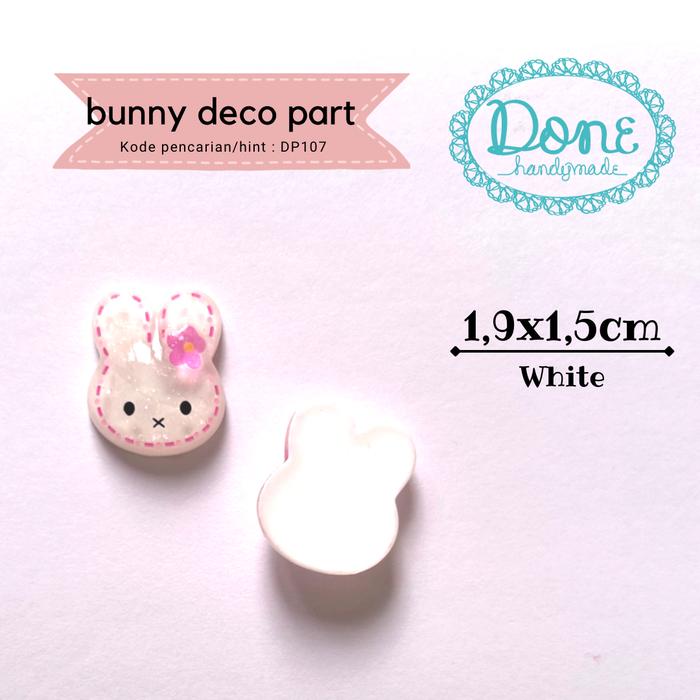 Gambar done handymade charm deco part liontin resin tempel bunny easter DP107 - white dari Done Handymade Kota Administrasi Jakarta Barat Tokopedia