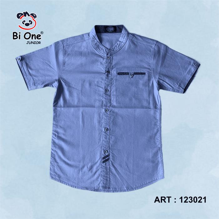 Gambar BiOne Kemeja Lengan Pendek Anak Laki-Laki 123021 (XS-L) - Biru Muda, XS dari BiOne Official Shop undefined Tokopedia