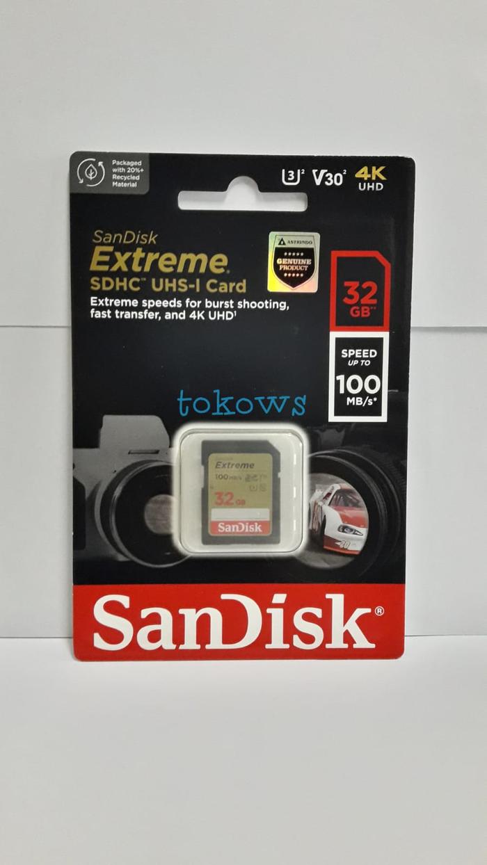 Jual SANDISK SDCARD SDHC EXTREME 32GB CL10 SPEED 90MB/S U3 SUPPORT