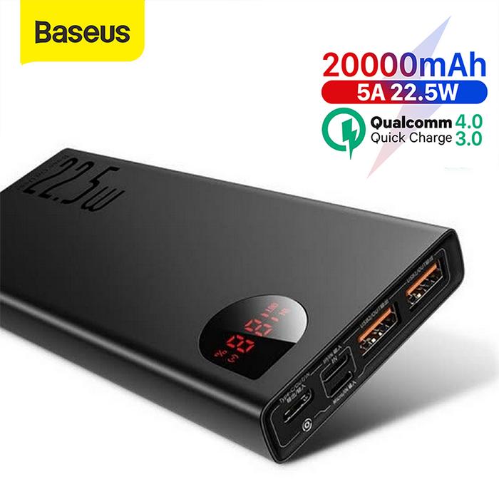 Gambar Baseus - Power bank - Adaman Fast Charger 20.000mAh 22.5W cable Type- - Hitam dari Gold ACC Indonesia undefined Tokopedia