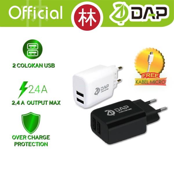Gambar DAP D-A2M Travel Charger Dual Output Fast Charger 2.4A - Putih dari Liem Group undefined Tokopedia