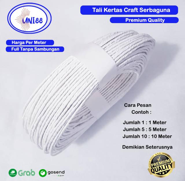 Gambar Tali Kertas Craft Kraft PaperBag 2mm 3mm 4mm Rope Crape DIY Kerajinan - Putih, 3mm / S6 dari uni88shop undefined Tokopedia