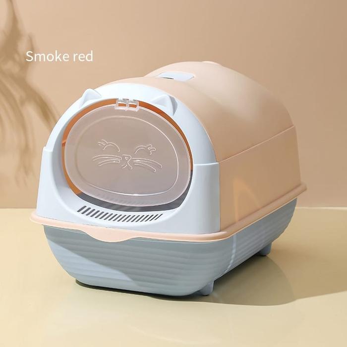 Gambar Cat Litter Box Toilet Tertutup Pintu Otomatis/Bak Pasir Kucing - Smoke red dari BG Store8 undefined Tokopedia