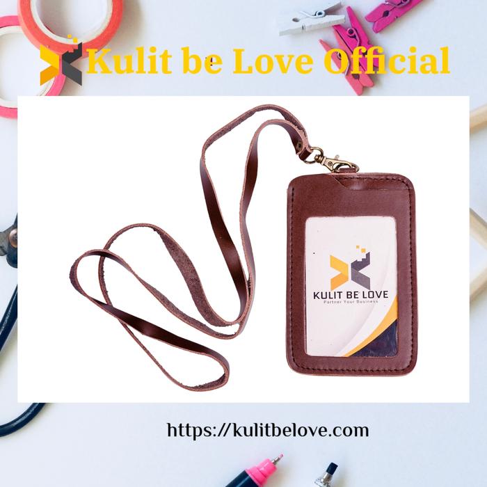 Gambar Kulit be Love ID Card Kulit Asli Name Tag Holder Kartu Kerja 3 Lapis - Coklat Tua dari Kulit Be Love Medan undefined Tokopedia