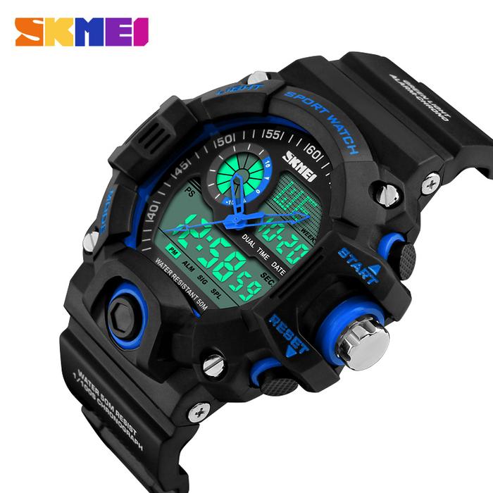Gambar Jam Tangan Digital Pria SKMEI Original Tahan Air 1029 - BLUE dari On Time Indonesia_NEW undefined Tokopedia