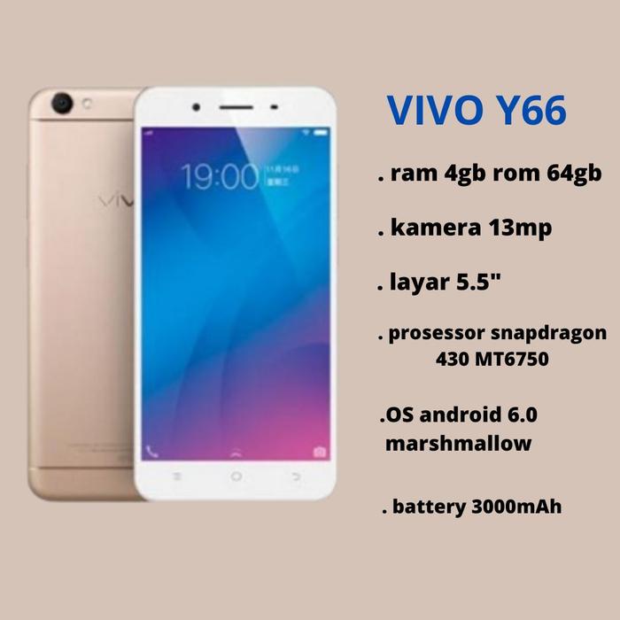 Gambar VIVO Y66 RAM 4/64 GB DAN 3/32GB - GOLD, 4/64GB dari HP phonecell undefined Tokopedia