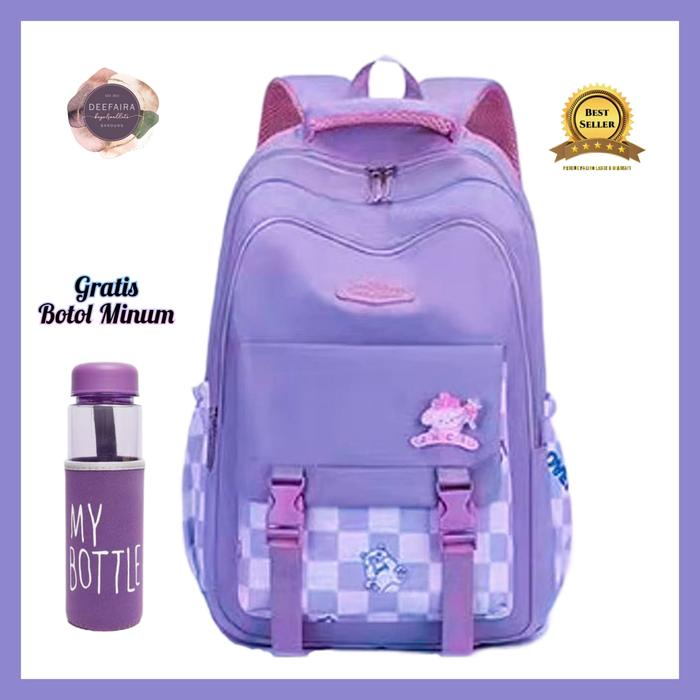 Gambar Tas Ransel Anak Perempuan Motif Catr01 Gratis Botol Minum Sd Smp Sma - Ungu dari KebunKoe undefined Tokopedia