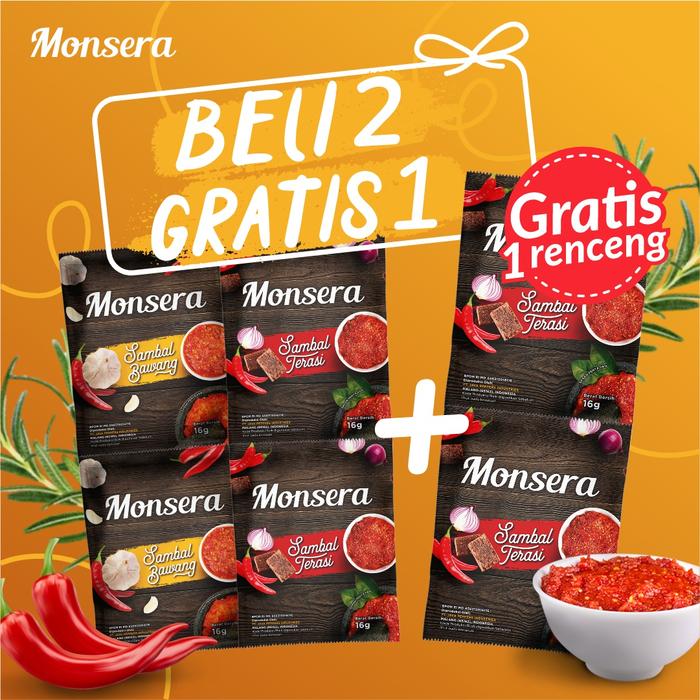 Gambar Beli 2 Gratis 1 Sambal Sambel Sachet Monsera dari monserafood2 undefined Tokopedia